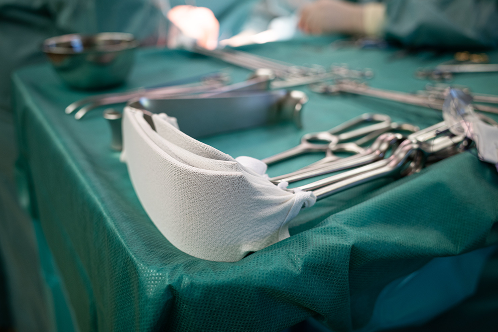 Surgical tools on a tray