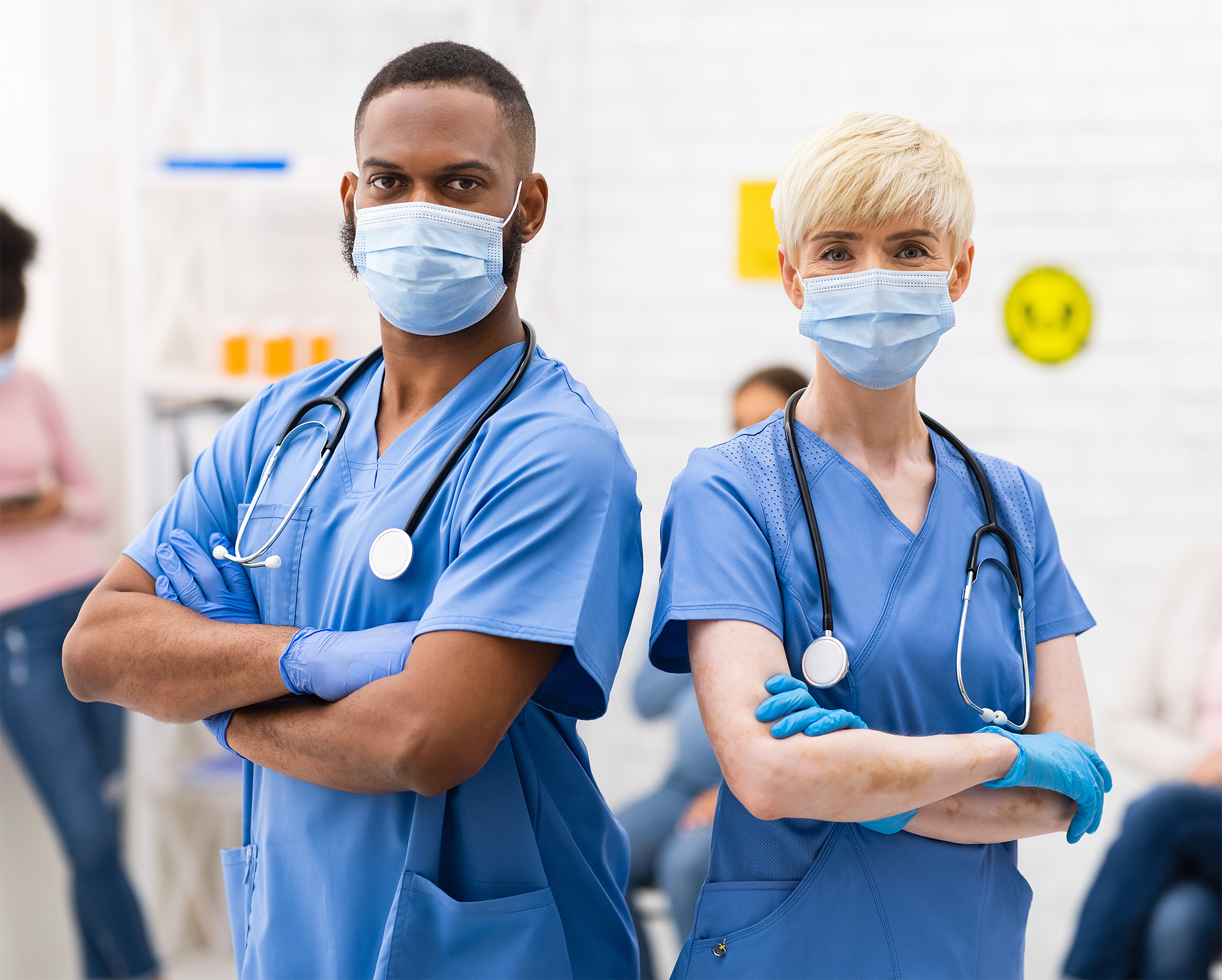 Nurses wearing masks