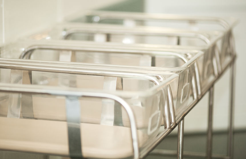 Baby containers in the maternity hospital