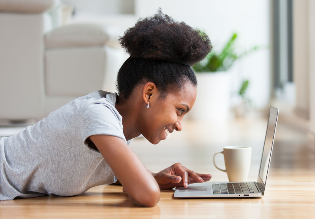 woman working on laptop computer