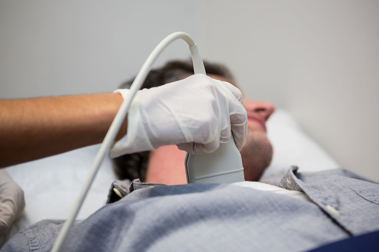 man getting a chest ultrasound