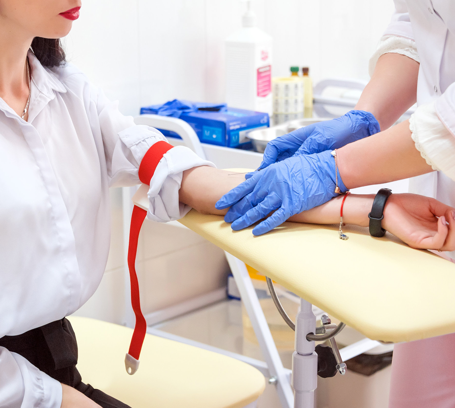 Patient getting an infusion treatment