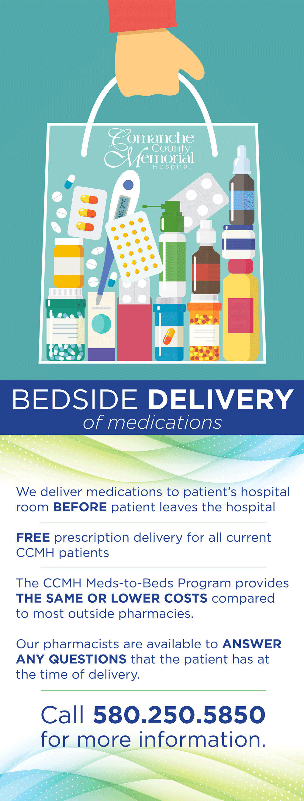 Bedside delivery of medication poster